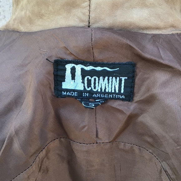 Comint Brown Genuine Leather Jacket Vintage - Picture 11 of 16